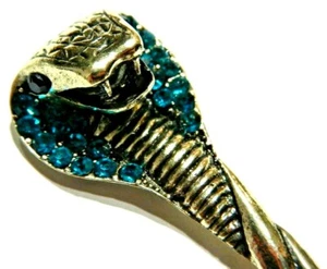 PALO DE PELO COBRA ORO VERDE AZULADO pin moño kanzashi serpiente serpiente egipcio 7Z - Imagen 1 de 3