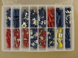 Assorted Electrical Crimp Terminals - Red, Blue, Yellow (365 Pieces) AT027 - Picture 1 of 3