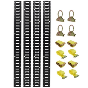 12PCS E Track Tie-Down Rail Kit, Trucks, Vans, Garages, Trailer Tie Down System - Picture 1 of 13