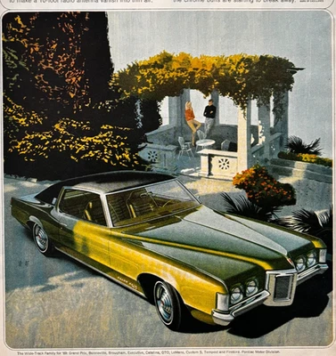 1969 Pontiac Grand Prix Advertisement Vintage Automobilia Classic Cars F15O - Image 1 of 2