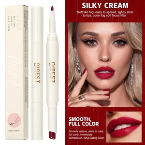 Lápiz labial giratorio de doble cabeza delineador de labios superficie hidratante no se desvanece - Imagen 1 de 31