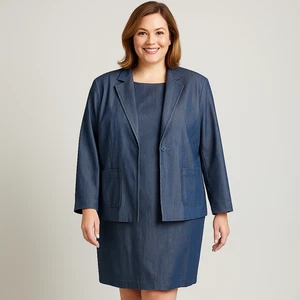 Style & Co Collection 2 Pc Blue Suit, Dress & Jacket. Jacket Size 20W. Dress 22W - Picture 1 of 16