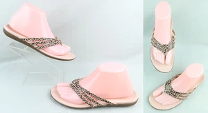 Vionic Alta Leopard Toe Post Orthotic Sandals Rose Pink Sz 8 - Picture 1 of 13
