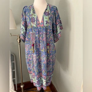 Abito Mumu Copricostume Alicia Bell Seta Cotone Nappa Blu Nuoto Tg M - Foto 1 di 5