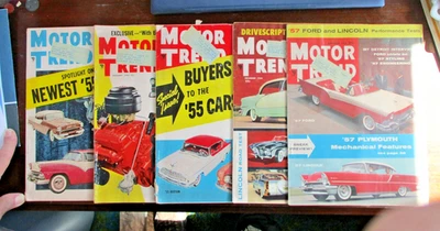 Vintage Motor Trend Magazine Lot Of 5 - 1954 1955 (3) 1956 - Image 1 of 4
