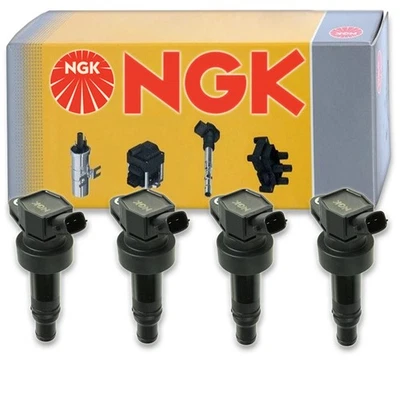 4 pc NGK Ignition Coils for 2012-2019 Kia Rio 1.6L L4 Spark Plug Wire Boot  mq - Image 1 of 4