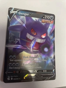 Juego de cartas coleccionables Pokémon Inglés Gengar V 156/264 Swsh08: Fusion Strike Holo LP Envío gratuito - Imagen 1 de 2
