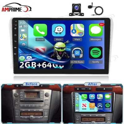 AMPRIME 9" Android 15 Autoradio Carplay Für Toyota Avensis T25 2002-2008 GPS Navi +Kam
