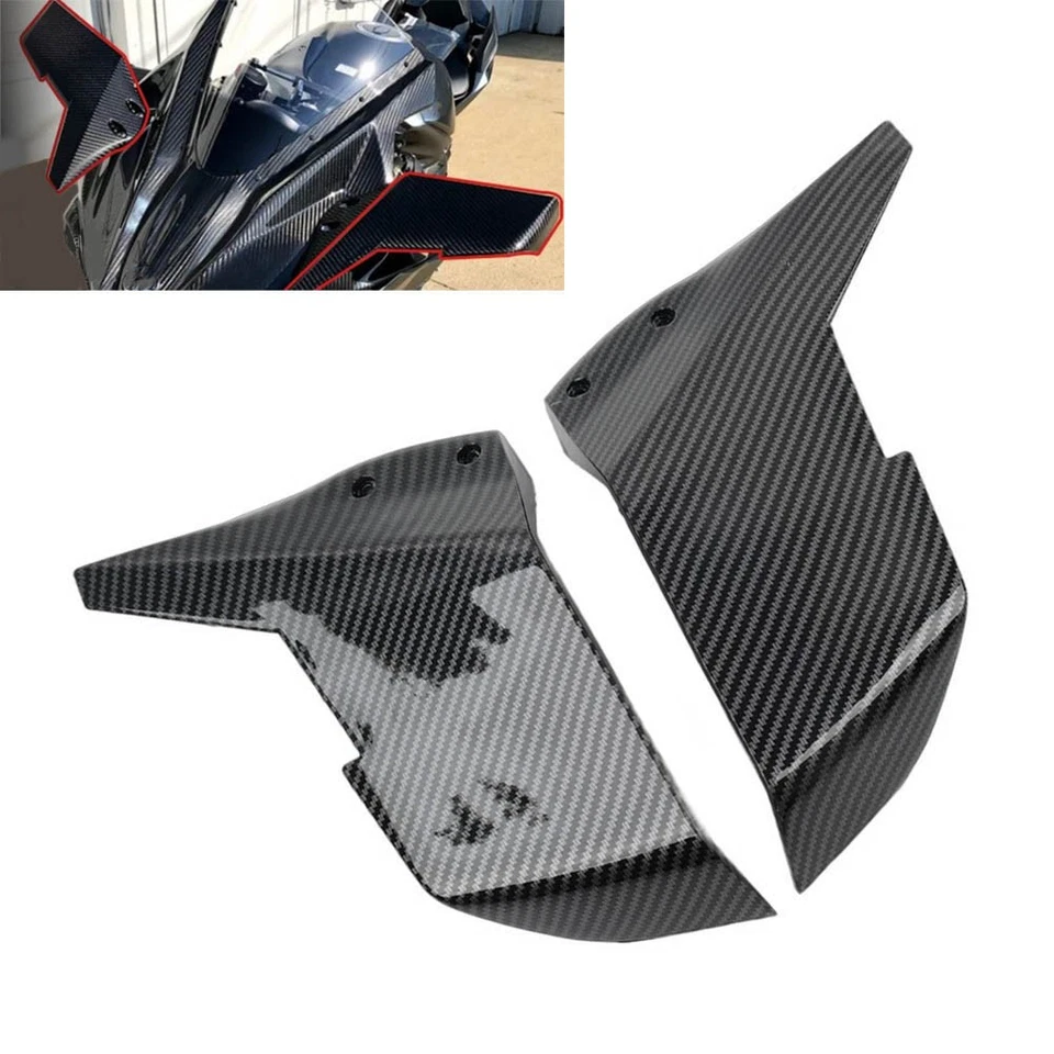 Upper Winglet Fairing Air Deflectors Carbon Fiber For Kawasaki Ninja H2 R 15-23 Foto 1 de 4