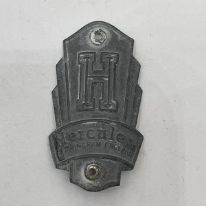 Vintage Hercules Tourist Bicycle Headbadge – Birmingham England – Brass - Picture 1 of 6