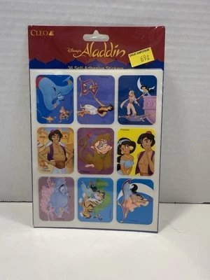 Hoja de pegatinas vintage de Disney Aladdin sellada Foto 1 de 2