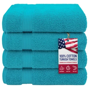 , 100% Baumwolle Türkische Badetücher für Badezimmer 4er Pack, 27x54 Extra Große Prem... - Bild 1 von 5