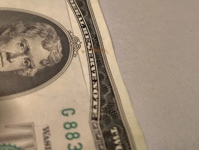 $2 Bill, GOLD INK DROP, Print Error, 2017 Series - Image 1 of 2