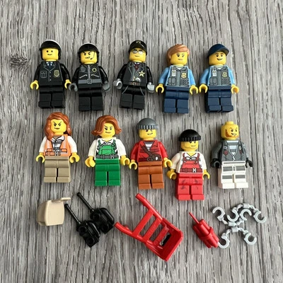 LEGO  Minifigures Cop Robbers Police Officer Patrolmen Crook Burglar City Town - Image 1 of 4
