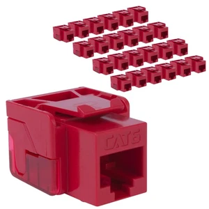 Icc Cat6 Keystone Jack Confezione 25 Connettori Red Poe Alta Potenza 100W Rj45 - Foto 1 di 9