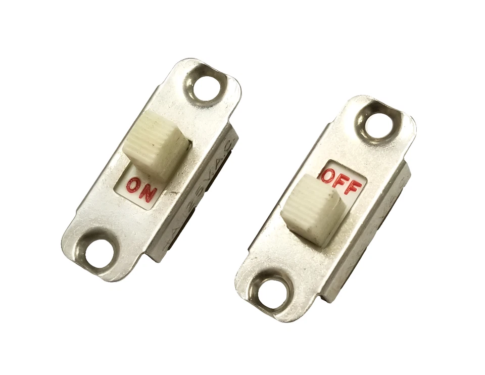 Lote de 2 interruptores deslizantes vintage Carling SPST ON-OFF 4A @ 125V AC UL Foto 1 de 1