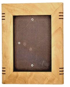 Art Deco Solid Wood Picture Frame Beige Made In Thailand For 5 x 7 inch Photo - Picture 1 of 7