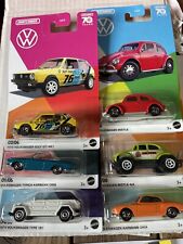 (6) 2023 Streichholzschachtel 70 Jahre Volkswagen komplett 6er Autoset Druckguss Mattel!