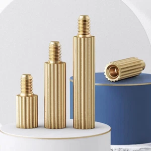 M2 Brass Standoff Spacer Pillar Male to Female Screws Knurled Round Pillars Nuts - Imagen 1 de 6