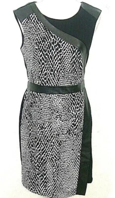 Worthington Women's Dress Size 4 Sheath Animal Print Faux Wrap Part Faux Leather - Image 1 of 4
