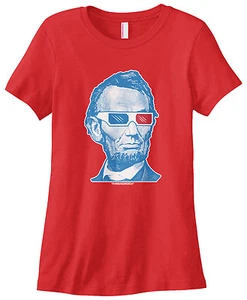 Gafas 3D para mujer Threadrock Abraham Lincoln Camiseta Honest Abe EE. UU. - Imagen 1 de 8