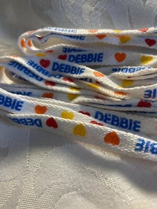 Vintage Retro Shoe Lace Pair Name Design "DEBBIE" Rare Set - Picture 1 of 2