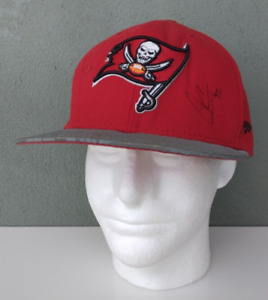 TAMPA BAY BUCS BUCCANEERS NEW ERA 59FIFTY FITTED HAT SIZE 7 5/8 PRO AUTO SIGNED