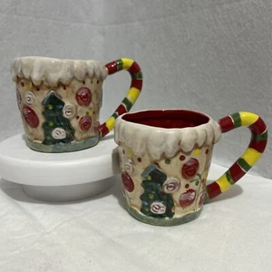 Anthropologie Christmas Gingerbread Mug X 2 By Nathalie Lete Holidays Xmas - Picture 1 of 12