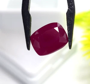 Natural 7.65 CT Dark Red Opaque Ruby Cushion Cut Certified Ring Loose Gemstone - Picture 1 of 9