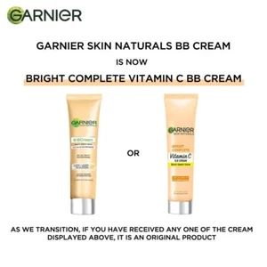 Garnier SkinNaturals B.B Cream Moisturising Bright Complete Vitamin C 24 SPF 18g - Picture 1 of 10