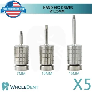 5x Destornillador hexagonal manual 1,25 mm para dentistas Drivers dentales Int Hex Instrumento dental - Imagen 1 de 3