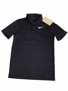 Nike Dri-FIT Victory Boys Golf Polo Black Shirt Size Small, New - Picture 1 of 9