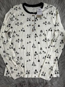 Honest Baby Clothing Pajamas Womens Size Medium White Forest Tree Pajama Shirt - Picture 1 of 5