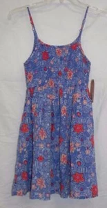 NWT - Girl's Smocked Top Skater Dress from MUDD - Blue Floral - Sz 10 - Picture 1 of 1