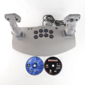 Joystick de vuelo analógico doble Sony PlayStation PS1 SCPH-1110 ¡con 2 juegos compatibles! - Imagen 1 de 11