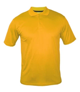 Mens Dry Fit Gold Polo Shirt 1621MK-GLD  School Uniforms Short Sleeve S - 2XL - Picture 1 of 1