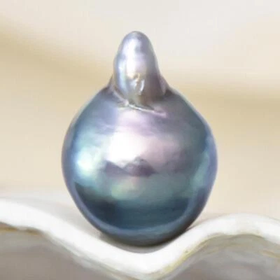 8.35 cts Tahitian South Sea Pearl 14.76mm Charcoal Black Baroque 1.67g undrilled - Image 1 of 4
