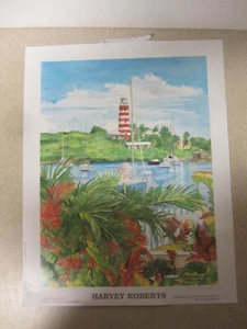 HARVEY ROBERTS BAHAMAS WATERCOLOR PRINT SIGNED NUMBERED THE LIGHTHOUSE - Picture 1 of 10