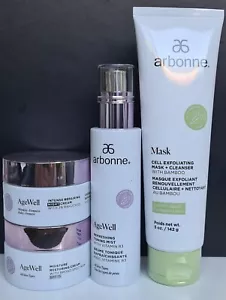 Arbonne AgeWell Set, Night Cream, Day Cream, Mask+Cleanser & Toning Mist - Picture 1 of 1
