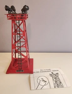 Lionel No 395 Red Floodlight Tower w/ Instructions & Box Tested! Works! - Picture 1 of 19