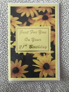 21st Birthday Yellow flowers Just for you 21st Birthday The world is Yours - Picture 1 of 6