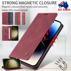 For Samsung J530 J310 J5 J7 Prime J6 J4 Plus Leather Wallet Card Case Flip Cover - Picture 1 of 110