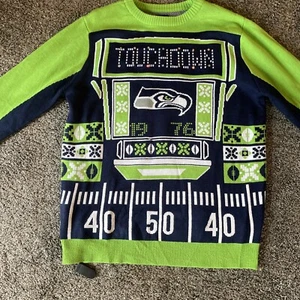 Seattle Seahawks Lite Up Light Ugly LED Christmas Sweater NEW NFL Seahawks - Picture 1 of 9