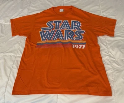 Camiseta Oficial Star Wars 1977 Hombre Grande Vintage Look Naranja Usada L Foto 1 de 4