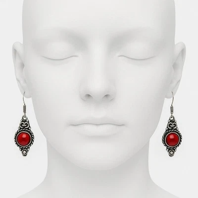 Sterling Silber Messing Ohrringe mit mehreren Edelsteinen und farbigen... - Bild 1 von 4