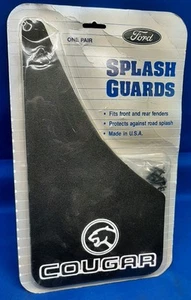 Par de protectores contra salpicaduras negros Mercury Cougar de colección nuevo en stock Ford accesorio guardabarros - Imagen 1 de 4