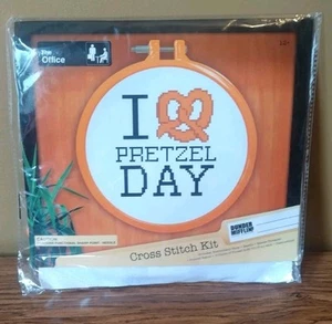 Peacock I Love Pretzel Day The Office Cross Stitch Kit New - Picture 1 of 2