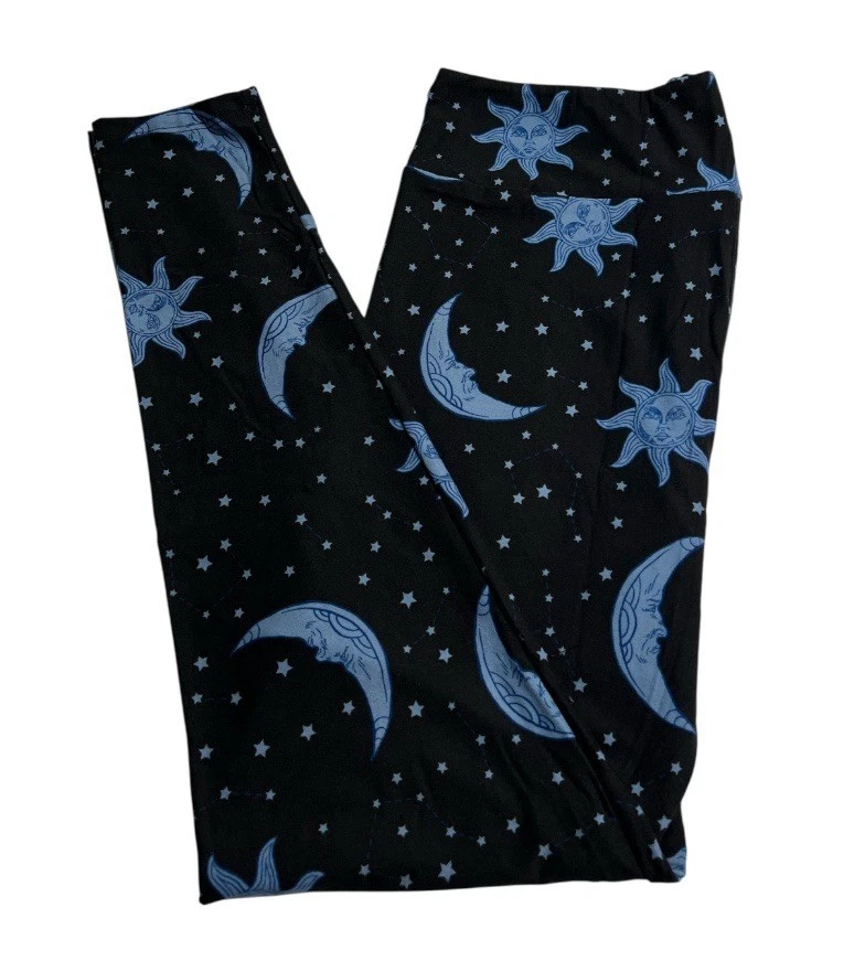 Leggings LuLaRoe TC Alto Curvilíneo UNICORNIO Estrellas SOL Media Luna Galaxia Celestial Foto 1 de 4