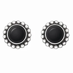 Georg Jensen Earrings # 9 MOONLIGHT BLOSSOM - With Black Agate - Picture 1 of 1
