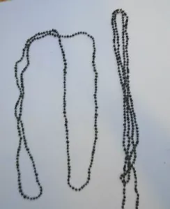 2 Long Black and clear glass Beaded Boho Statement Necklaces 28 inches - Picture 1 of 6